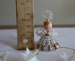 Vintage Christmas Safety Pin Angel Ornament Beads 2.5&quot; + 8 Snowflake Drums - £7.90 GBP