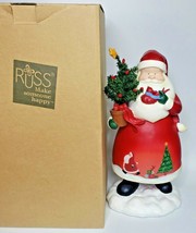 Vintage Russ Berrie Inc Moments of Wonder Santa Hand Painted #22541Statue 12&quot;U22 - £23.94 GBP