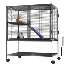 VEVOR 36" Rolling Metal Ferret Cage, Large 2-Tier Critter with Ramps &amp; Tray - $83.99