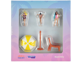 &quot;Beach Girls&quot; 5 piece Diecast Figure Set (3 Female Figures and 2 Beach Accessori - $26.99