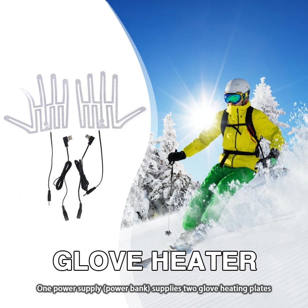 Door thermal hand warmer heater for gloves carbon fiber usb gloves heated pads electric thumb200