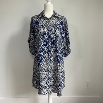 CAbi #422 Jewel Button Down Blue Shirtdress Blue Medium - $29.99
