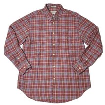 Orvis Shirt Mens Large 100% Linen Multicolor Plaid Long Sleeve Outdoors Vintage - £19.75 GBP