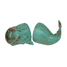 Scratch &amp; Dent Verdigris Finish Whale Top and Tail Bookends - $24.74