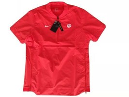 Nike Mens Clemson Tigers Shield 1/4 Zip Short Sleeve Coaches Jacket Orange Sz M - £19.79 GBP