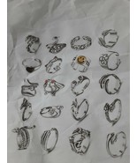 Helicopchain 20 Pcs Vintage Punk Rings for Men Women Cool Adjustable Rin... - $25.60 CAD
