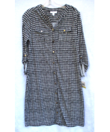 NEW Charter Club Straight Slinky Fabric Dress Black White Houndstooth Pe... - £22.89 GBP