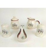 Royal Season 5-Piece Stoneware Set Cream/Sugar/Salt/Pepper Christmas Sno... - $942.26 MXN