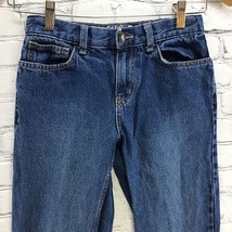 Cat &amp; Jack Boys Sz 12 Jeans Medium Blue Relaxed Straight Adjustable Waist - $13.66