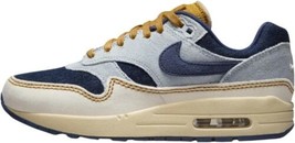 Nike Womens Air Max 1 &#39;87 Shoes Size 10 Color Aura/Midnight Navy/Pale Ivory - £136.05 GBP