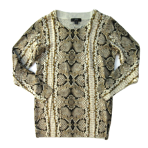 NWT J.Crew Tippi in Caramel Snake Print Merino Wool Knit Sweater XS - £19.75 GBP