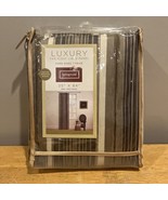 Vtg SPRINGMAID Fan Pleated Drapery Panel Yarn Dyed Stripe 25x84” Browns - $376.14 MXN