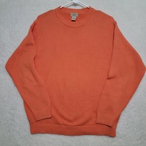 LL Bean Men&#39;s Sweater Size XL Quarter Zip Orange Pullover - £26.57 GBP