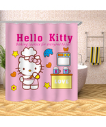 Hello Kitty Waterproof Shower Curtain Set Bathroom Decor Curtain W/Hooks... - £13.27 GBP+