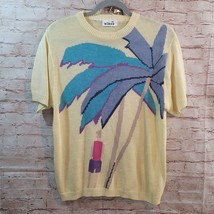 Vintage Albee Womans Knit Top Yellow Tropical Core 1980s No Size or Mate... - £9.22 GBP