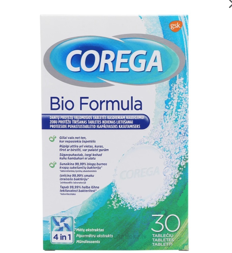 Corega BIO, denture cleaner, 30 tablets - $13.77