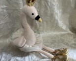 Jellycat London Ballet Swan Plush 21&quot; Tutu Crown Ballerina Stuffed Anima... - £12.36 GBP