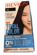 Revlon Total Color Nourishing Cream Formula Hair Color Vegan 10 Black - £17.57 GBP