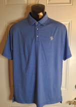 Men&#39;s Robert Graham Blue Short Sleeve Polo Large Shirt Turtle Creek Golf Club - £26.19 GBP