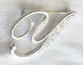 Elegant Crystal Rhinestone Silver-tone Monogram &#39;&quot;Y&quot; Brooch  2&quot; - £10.23 GBP