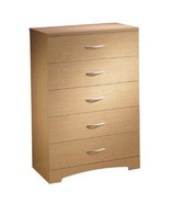 5 Drawer Chest Bedroom Bureau in Natural Maple Finish - $270.19