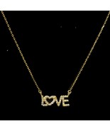 Sterling Silver Gold Plated LOVE Necklace - £25.71 GBP