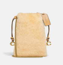 COACH Drawstring Pouch In Shearling Phone Crossbody ~NWT~ CE759 Natural - £154.79 GBP