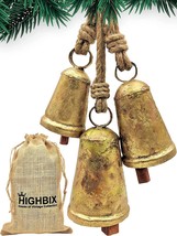 Highbix Set Of 3 Giant Harmony Cow Bells Huge Vintage Handmade Rustic Lucky - £31.95 GBP