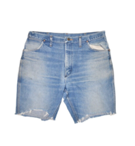 Vintage Wrangler Shorts Mens 36 Jean Cut Off Medium Wash Denim Made in USA - £20.44 GBP