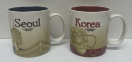 Set 2 STARBUCKS Korea Seoul  Icon Series Coffee Mugs - $143.55