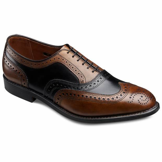 Men's Two Tone Brown Black Oxford Wing Tip Brogue Toe Real Leather Shoes US 7-16