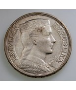 1932 Latvia 5 Lati Coin in AU Details Condition, Key Date! - $101.38 CAD
