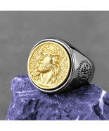 Mens Stainless Steel Jesus Cross Ring  Punk Biker Jewelry - $61.64 CAD
