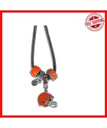 Officially Licensed Cleveland Browns Euro Bead Necklace with Rhinestones - $517.61 MXN