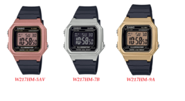 Casio Men&#39;s W217HM-5A (Rose Gold) W217HM-7B (Silver) W217HM-9A Digital Watch - £22.14 GBP+