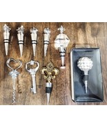 Towle Crown Fleur De-Les Heart Wine Stopper Cork Screw 9pc Lot Key Bejew... - $34.99