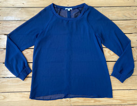 Pleione Women’s long sleeve back button up blouse size M IN Blue G5 - £15.50 GBP
