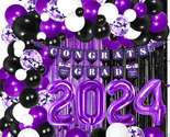2024 Graduation Party Decorations, Purple Balloon Garland Arch Kit 2024 ... - £26.71 GBP