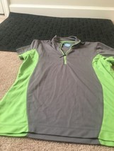 PGA TOUR Golf Women&#39;s Juniors Athletic Gray &amp; Green Polo Shirt Size Large - £24.54 GBP