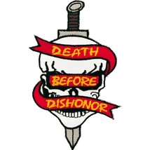 Death Before Dishonor Skull Patch Red &amp; White 3&quot; - $17.75