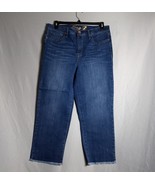 Seven7 Jeans Women&#39;s Size 14 Tower Straight Cropped Frayed Hem Medium Da... - $24.75