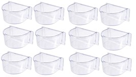 Lot of 12 Winged Universal Bird Cage Seed Water Feeder Clear Cups - £30.38 GBP