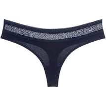 Wide Lace Band Thong Panty - $76.72 MXN