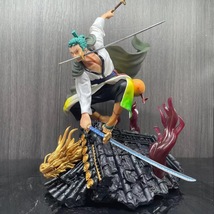 One Piece Action Figure Roronoa Zoro Three-Knife Fighting Big Size Figurine 33CM - £63.14 GBP