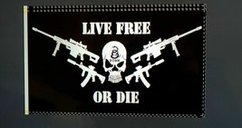 2nd Amendment Live Free Or Die Dtom Gadsden Skull Assault Life Flag 3X5 Feet Usa - £15.79 GBP