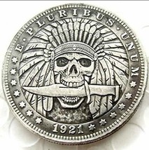 Rare Antique USA United States 1921 Morgan Dollar Skull Zombie Skeleton ... - £22.07 GBP