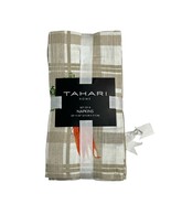 Tahari Napkin Set Brown Plaid Easter Dinner Carrots Spring Classic Set Of 8 - $39.85 CAD