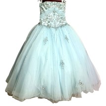 Mori Lee Madeline Gardner Ball Gown Rhinestone Blue Size 3/4 Quinceañera... - £176.52 GBP