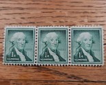 US Stamp George Washington 1c Used Green Strip of 3 - $1.42
