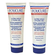 Original FOLICURE Extra Hold Styling Gel 8 oz ea. Alcohol Free Lot Of 2 - £65.58 GBP